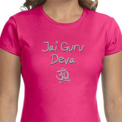 Ladies Yoga Shirt Jai Guru Deva Crewneck Tee T-Shirt