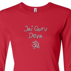Ladies Yoga Shirt Jai Guru Deva Long Sleeve Tee T-Shirt