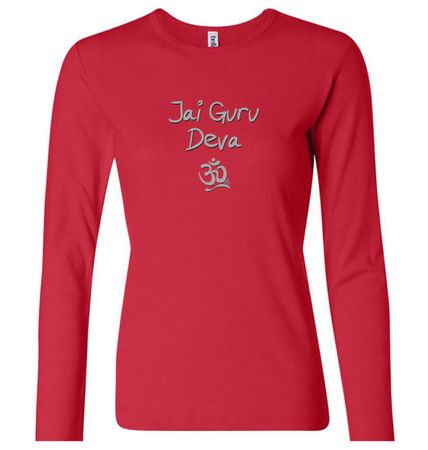 Ladies Yoga Shirt Jai Guru Deva Long Sleeve Tee T-Shirt
