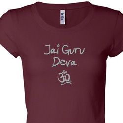Ladies Yoga Shirt Jai Guru Deva Longer Length Tee T-Shirt