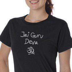 Ladies Yoga Shirt Jai Guru Deva Organic Tee T-Shirt