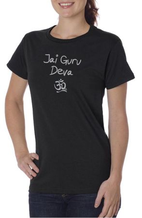 Ladies Yoga Shirt Jai Guru Deva Organic Tee T-Shirt