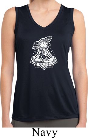Ladies Yoga Shirt Krishna Sleeveless Moisture Wicking Tee T-Shirt