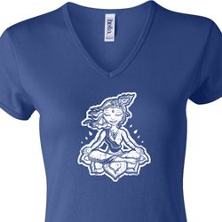 Ladies Yoga Shirt Krishna V-neck Tee T-Shirt Ladies Yoga Shirt Krishna V-neck Tee T-Shirt