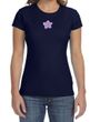 Ladies Yoga Shirt Layered Flower Patch Crewneck Tee T-Shirt