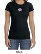 Ladies Yoga Shirt Layered Flower Patch Crewneck Tee T-Shirt