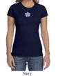 Ladies Yoga Shirt Layered Flower Patch Crewneck Tee T-Shirt