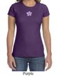 Ladies Yoga Shirt Layered Flower Patch Crewneck Tee T-Shirt