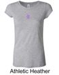 Ladies Yoga Shirt Layered Flower Patch Longer Length Tee T-Shirt