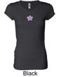 Ladies Yoga Shirt Layered Flower Patch Longer Length Tee T-Shirt