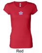 Ladies Yoga Shirt Layered Flower Patch Longer Length Tee T-Shirt