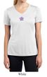 Ladies Yoga Shirt Layered Flower Patch Moisture Wicking V-neck Tee