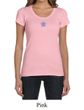 Ladies Yoga Shirt Layered Flower Patch Scoop Neck Tee T-Shirt