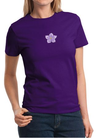 Ladies Yoga Shirt Layered Flower Patch Tee T-Shirt