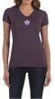 Ladies Yoga Shirt Layered Flower Patch V-neck Tee T-Shirt