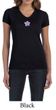 Ladies Yoga Shirt Layered Flower Patch V-neck Tee T-Shirt