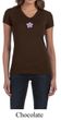 Ladies Yoga Shirt Layered Flower Patch V-neck Tee T-Shirt