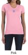 Ladies Yoga Shirt Layered Flower Patch V-neck Tee T-Shirt