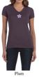 Ladies Yoga Shirt Layered Flower Patch V-neck Tee T-Shirt