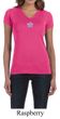 Ladies Yoga Shirt Layered Flower Patch V-neck Tee T-Shirt