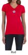 Ladies Yoga Shirt Layered Flower Patch V-neck Tee T-Shirt