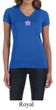 Ladies Yoga Shirt Layered Flower Patch V-neck Tee T-Shirt