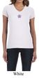 Ladies Yoga Shirt Layered Flower Patch V-neck Tee T-Shirt