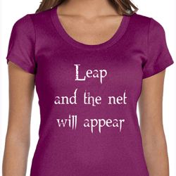 Ladies Yoga Shirt Leap Scoop Neck Tee T-Shirt