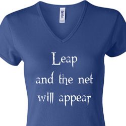 Ladies Yoga Shirt Leap V-neck Tee T-Shirt