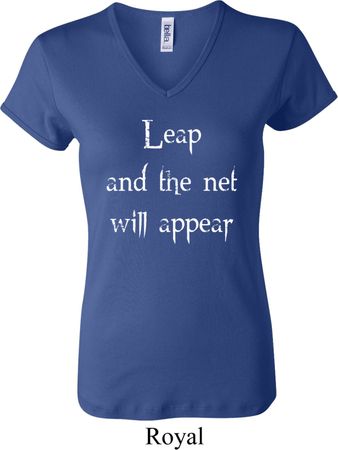 Ladies Yoga Shirt Leap V-neck Tee T-Shirt