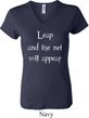 Ladies Yoga Shirt Leap V-neck Tee T-Shirt