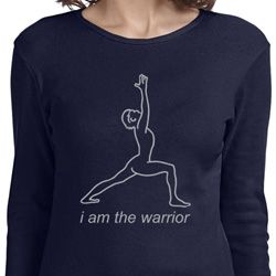 Ladies Yoga Shirt Line Warrior Long Sleeve Tee T-Shirt