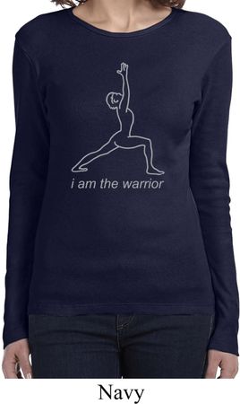 Ladies Yoga Shirt Line Warrior Long Sleeve Tee T-Shirt