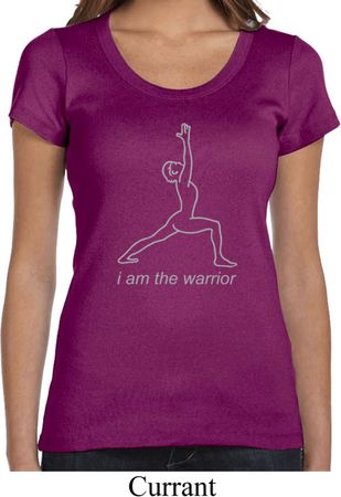 Ladies Yoga Shirt Line Warrior Scoop Neck Tee T-Shirt