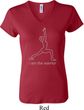 Ladies Yoga Shirt Line Warrior V-neck Tee T-Shirt