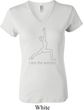Ladies Yoga Shirt Line Warrior V-neck Tee T-Shirt