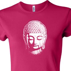 Ladies Yoga Shirt Little Buddha Head Crewneck Tee T-Shirt