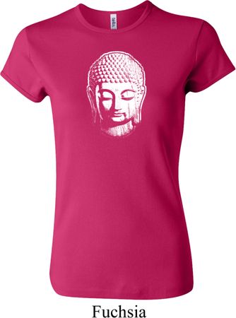 Ladies Yoga Shirt Little Buddha Head Crewneck Tee T-Shirt