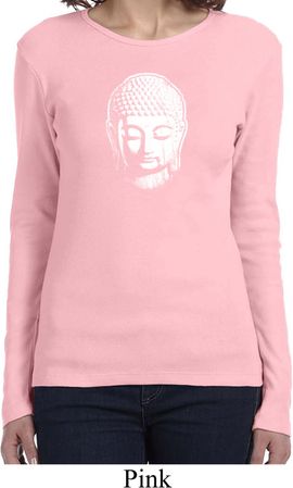 Ladies Yoga Shirt Little Buddha Head Long Sleeve Tee T-Shirt