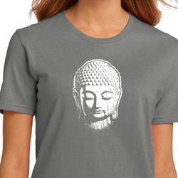 Ladies Yoga Shirt Little Buddha Head Organic Tee T-Shirt