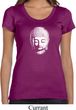 Ladies Yoga Shirt Little Buddha Head Scoop Neck Tee T-Shirt