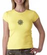 Ladies Yoga Shirt Black Lotus OM Patch Small Print Crewneck T-Shirt