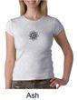Ladies Yoga Shirt Black Lotus OM Patch Small Print Crewneck T-Shirt