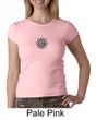 Ladies Yoga Shirt Black Lotus OM Patch Small Print Crewneck T-Shirt