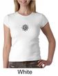 Ladies Yoga Shirt Black Lotus OM Patch Small Print Crewneck T-Shirt
