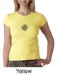 Ladies Yoga Shirt Black Lotus OM Patch Small Print Crewneck T-Shirt