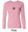 Ladies Yoga Shirt Black Lotus OM Patch Small Print Long Sleeve T-Shirt