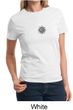 Ladies Yoga Shirt Black Lotus OM Patch Small Print Tee T-Shirt