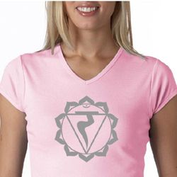 Ladies Yoga Shirt Manipura Chakra Meditation V-neck Shirt Ladies Yoga Shirt Manipura Chakra Meditation V-neck Shirt
