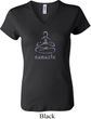 Ladies Yoga Shirt Namaste Lotus Pose V-neck Tee T-Shirt